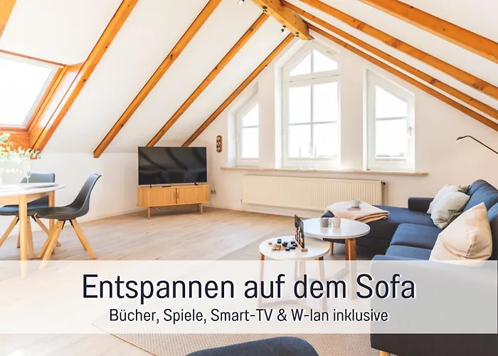 Apartment Huus Binnensee Og2 - Dachwohnung Mit Wasserblick - Lesesessel&wlan - Für Paare - Ruhige Lage - Südstrand 5 Min Mit Rad *